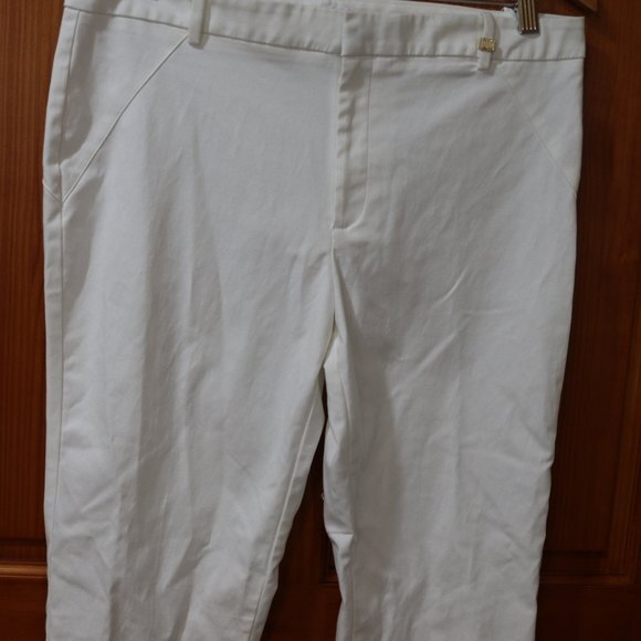 Calvin Klein White Ankle Gold Zipper Detail Pants 12 - Picture 2 of 12